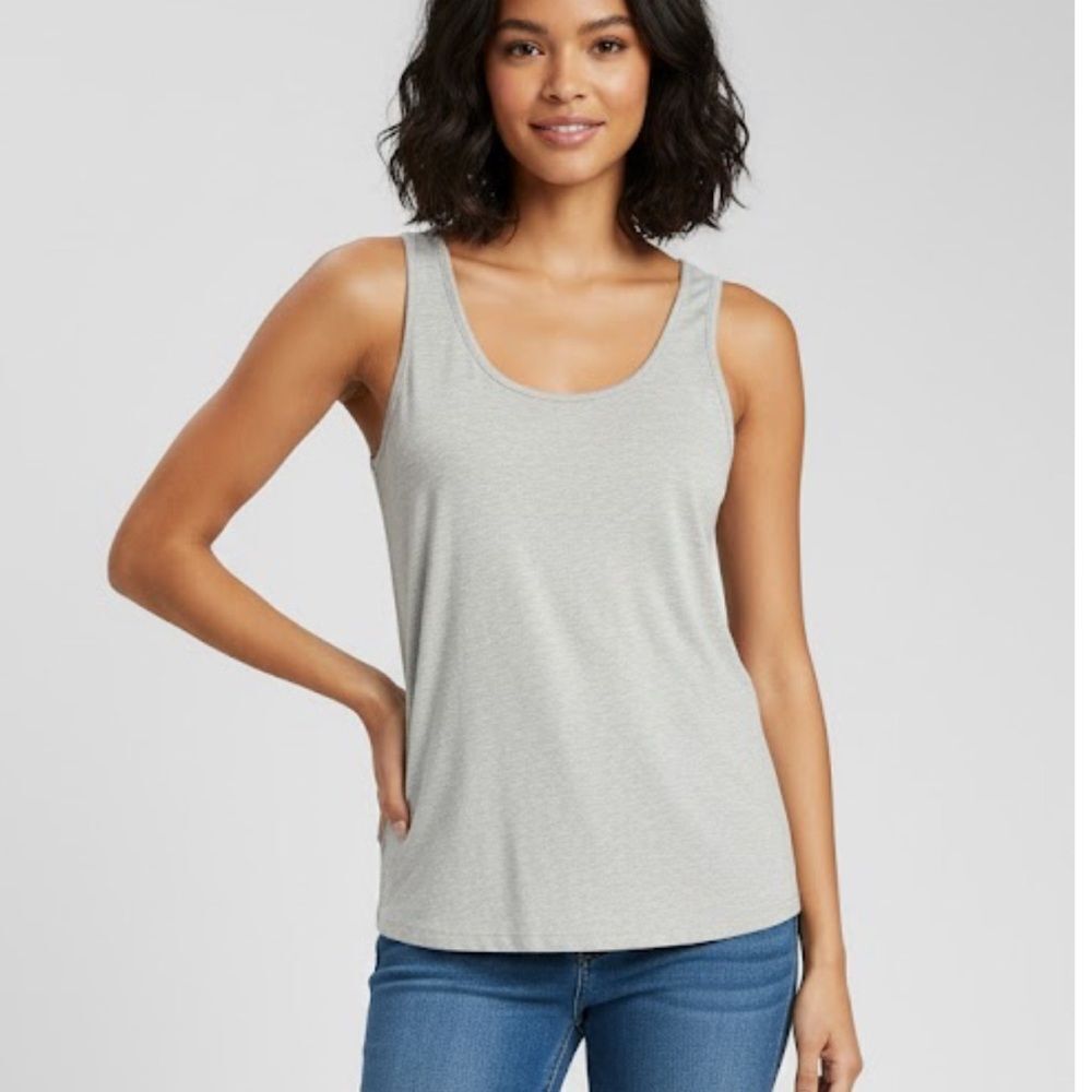 ASOS Gray Scoop Neck Tank Top Women’s Size 6 Cotton‎ Blend